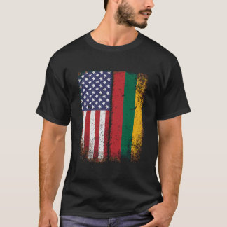 Lithuanian American Flag Lithuania Usa Lietuva Pri T-Shirt