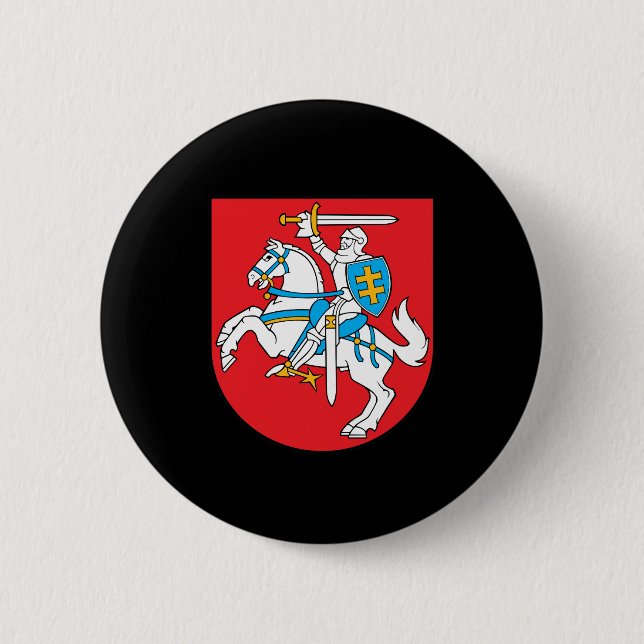 Lithuanian coat of arms 6 cm round badge (Front)