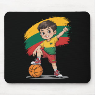 Lithuanian Dabbing Sketll Boy Lithuania Sketll Fan Mouse Pad