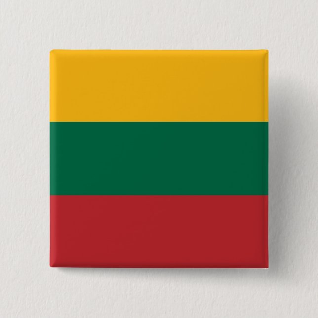 Lithuanian Flag 15 Cm Square Badge (Front)