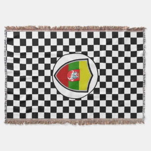 Lithuanian flag-coat arms throw blanket