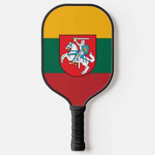 Lithuanian flag-coat of arms pickleball paddle (Front)