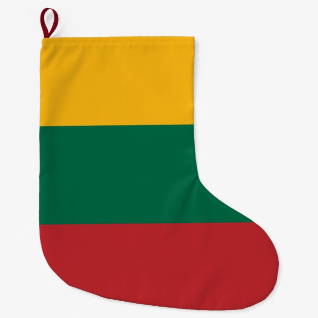 Lithuanian Flag Large Christmas Stocking (Front)