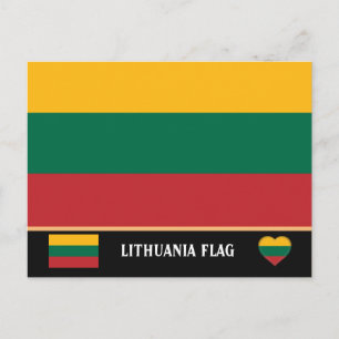 Lithuanian Flag & Lithuania travel, holiday/sports Postcard