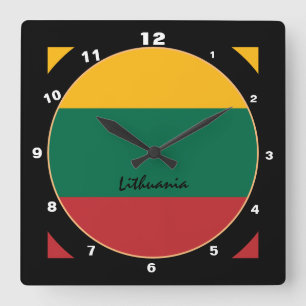 Lithuanian Flag & Lithuania trendy fashion /design Square Wall Clock