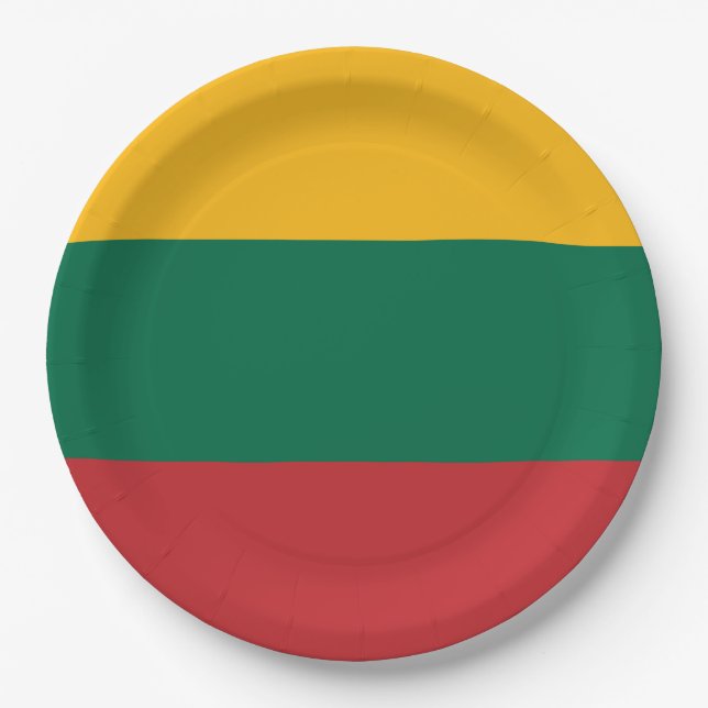 Lithuanian Flag Paper Plate (Front)