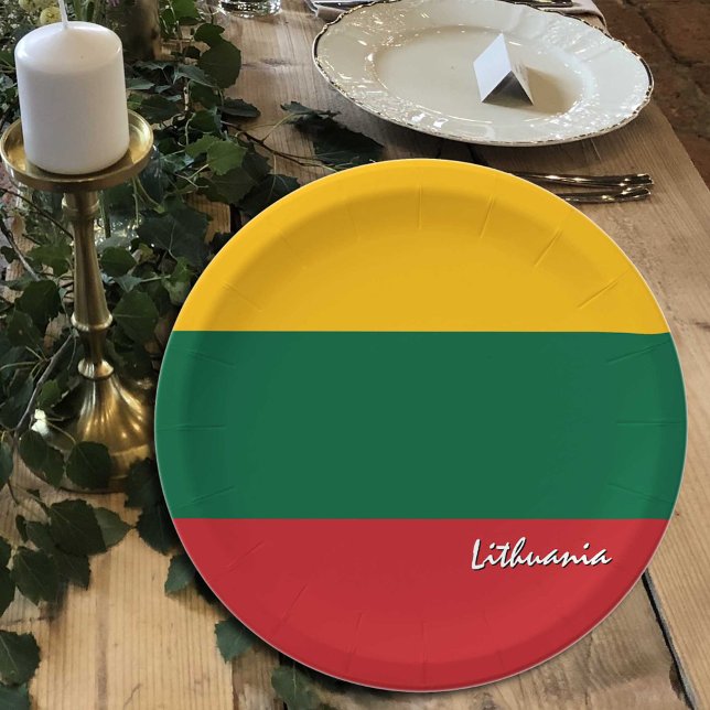 Lithuanian Flag plates, party, sports, Lithuania Paper Plate (Creator Uploaded)