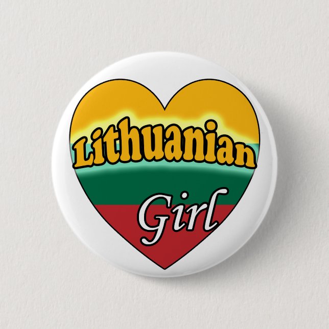 Lithuanian Girl 6 Cm Round Badge (Front)