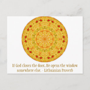 Lithuanian Proverb opportunity inspirational quote Postcard