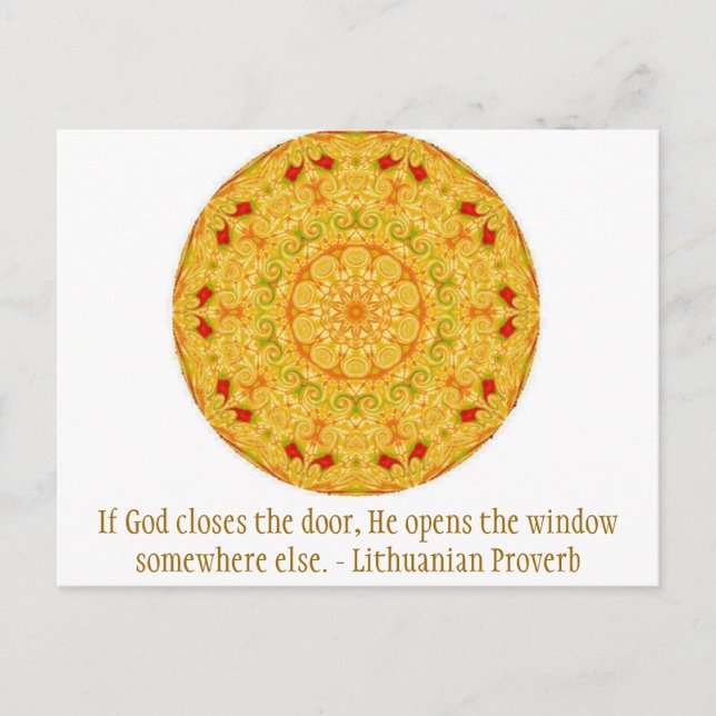 Lithuanian Proverb opportunity inspirational quote Postcard (Front)