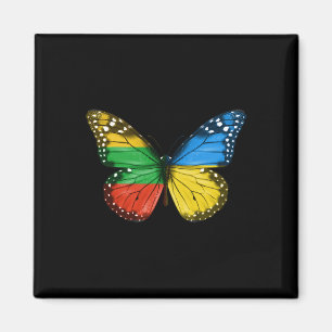 Lithuanian Ukrainian Flag Butterfly Lithuania Ukra Magnet