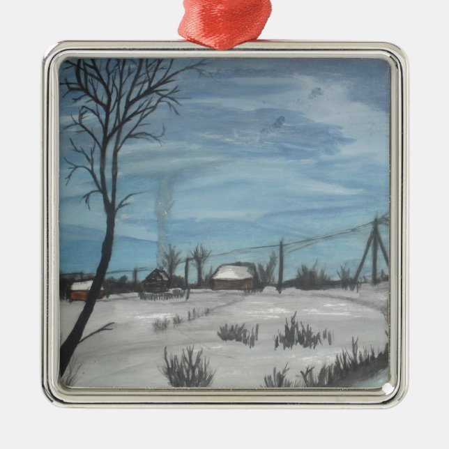 lithuanian winter metal tree decoration (Front)