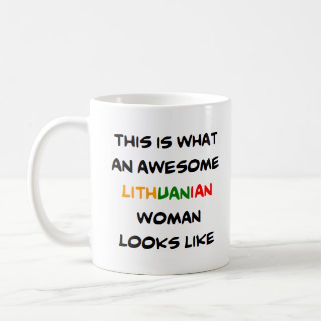 lithuanian woman, awesome coffee mug (Left)