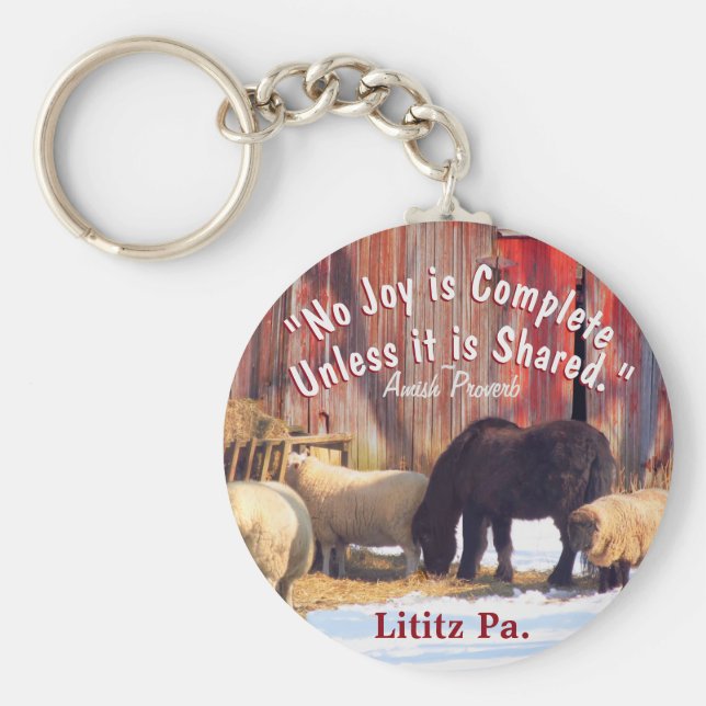 Lititz Pa. Amish joy Key Ring (Front)