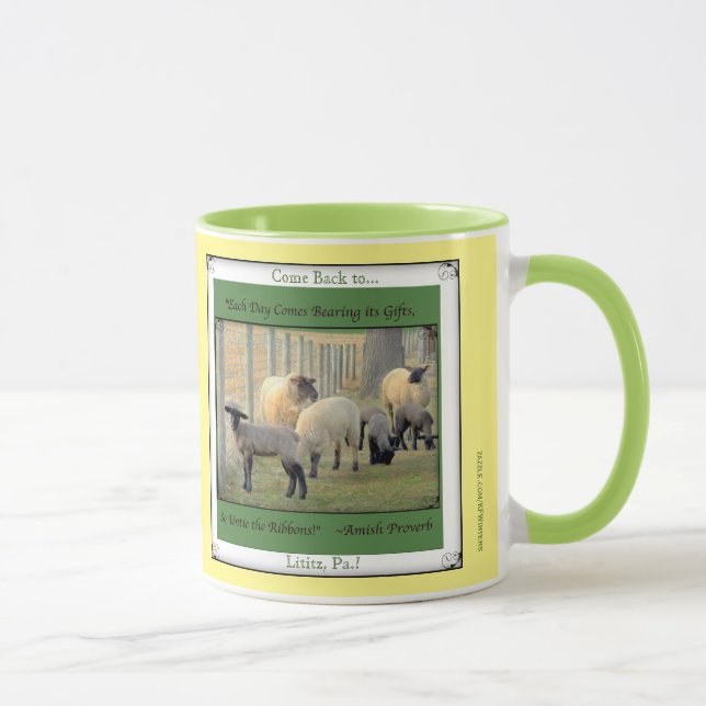 Lititz Pa. Come Back! Sheep! Amish Proverb Mug (Right)