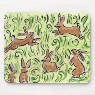 Litte Brown  Bunnies Mouse Pad