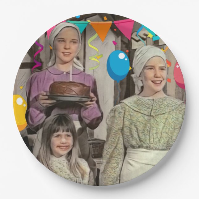 Litte House on the Prairie Birthday Celebration Paper Plate (Front)