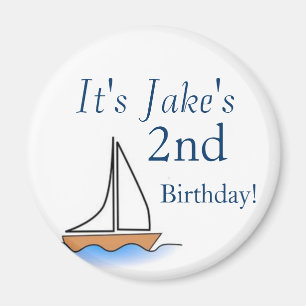 Litte Sailboat Nautical Birthday Magnet