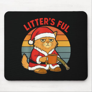 Litter’s Full Cat Christmas Costume Tired Litter’s Mouse Pad