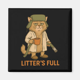 Litter’s Full Funny Cat Christmas Humor Quote Magnet