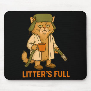 Litter’s Full Funny Cat Christmas Humor Quote Mouse Pad