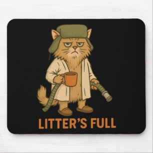 Litter’s Full Funny Cat Christmas Humor Quote Mouse Pad