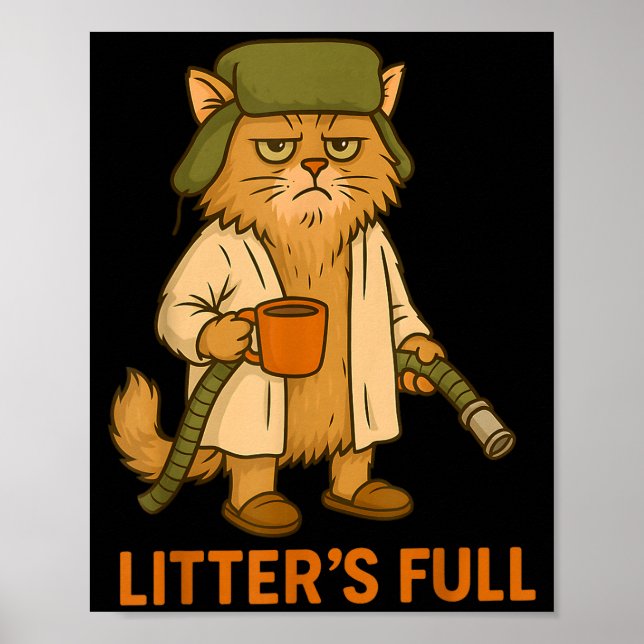 Litter’s Full Funny Cat Christmas Humor Quote  Poster (Front)
