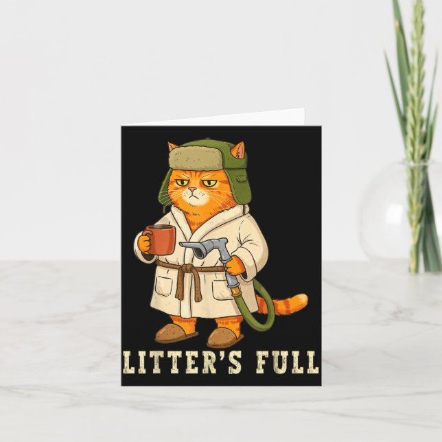 Litter’s Full Funny Cat Christmas Mpy For Cat Love Card (Front)