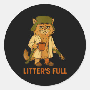 Litter’s Full Funny Cat Lovers Christmas For Men W Classic Round Sticker