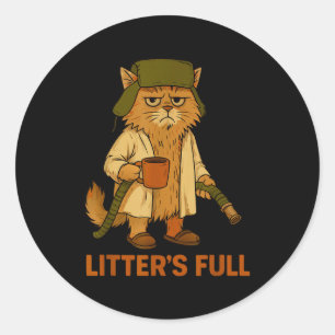 Litter’s Full Funny Cat Lovers Christmas Xmas _1 Classic Round Sticker
