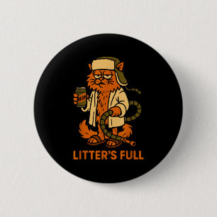 Litter’s Full Funny Cat Lovers Christmas Xmas 6 Cm Round Badge
