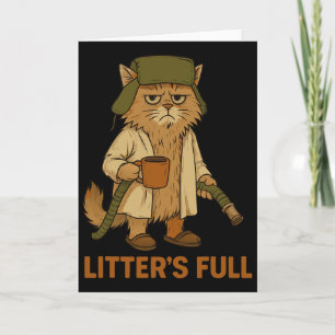 Litter’s Full Funny Cat Lovers Christmas Xmas Card