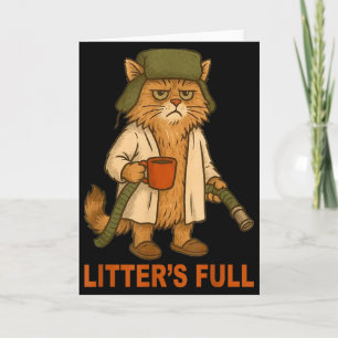 Litter’s Full Funny Cat Lovers Christmas Xmas Card