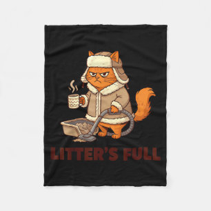 Litter’s Full Funny Cat Lovers Christmas Xmas  Fleece Blanket