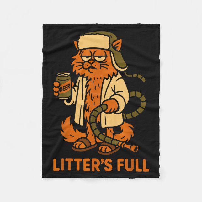 Litter’s Full Funny Cat Lovers Christmas Xmas  Fleece Blanket (Front)