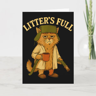 Litter’s Full Funny Cat Lovers Christmas Xmas Grum Card