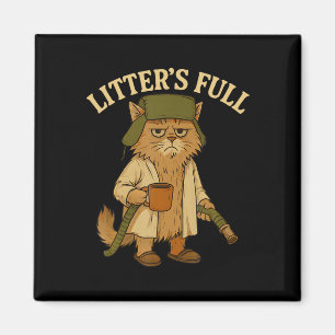 Litter’s Full Funny Cat Lovers Christmas Xmas Grum Magnet