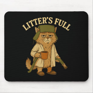 Litter’s Full Funny Cat Lovers Christmas Xmas Grum Mouse Pad