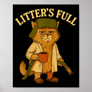 Litter’s Full Funny Cat Lovers Christmas Xmas Grum Poster