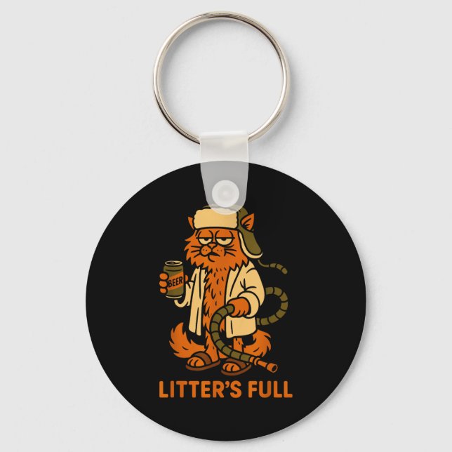 Litter’s Full Funny Cat Lovers Christmas Xmas  Key Ring (Front)