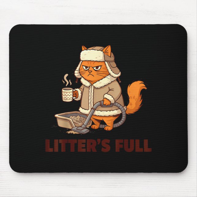 Litter’s Full Funny Cat Lovers Christmas Xmas  Mouse Pad (Front)