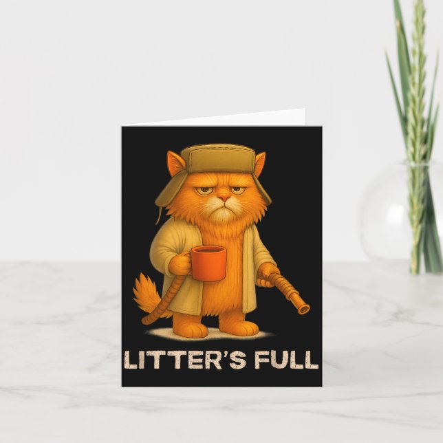 Litter’s Full Funny Cat Parody Lovers Christmas Xm Card (Front)
