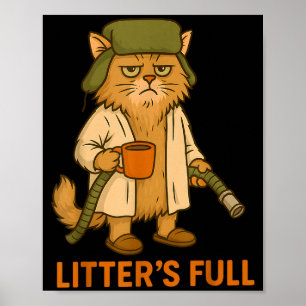 Litter’s Full Funny Christmas Cat Santa Claus Wome Poster