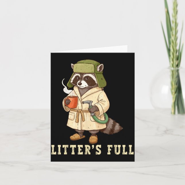 Litter’s Full Funny Raccoon Christmas Mpy Raccoon  Card (Front)