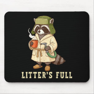 Litter’s Full Funny Raccoon Christmas Mpy Raccoon  Mouse Pad