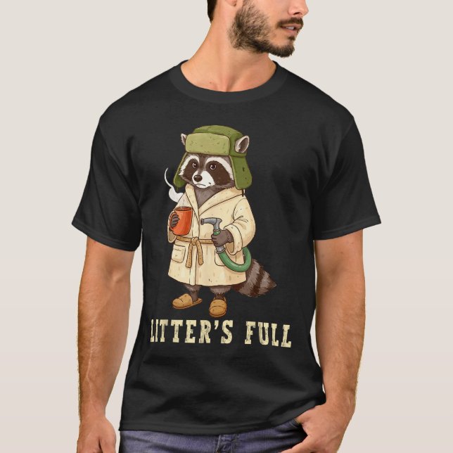 Litter’s Full Funny Raccoon Christmas Mpy Raccoon  T-Shirt (Front)