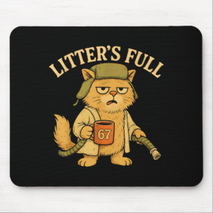 Litter’s Full Funny Six Seven 67 Meme Cat Lovers C Mouse Pad