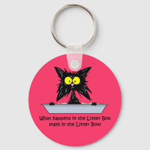 Litterbox Cat Key Ring