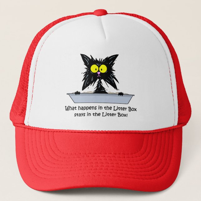 Litterbox Cat Trucker Hat (Front)