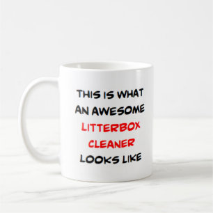 litterbox cleaner, awesome coffee mug